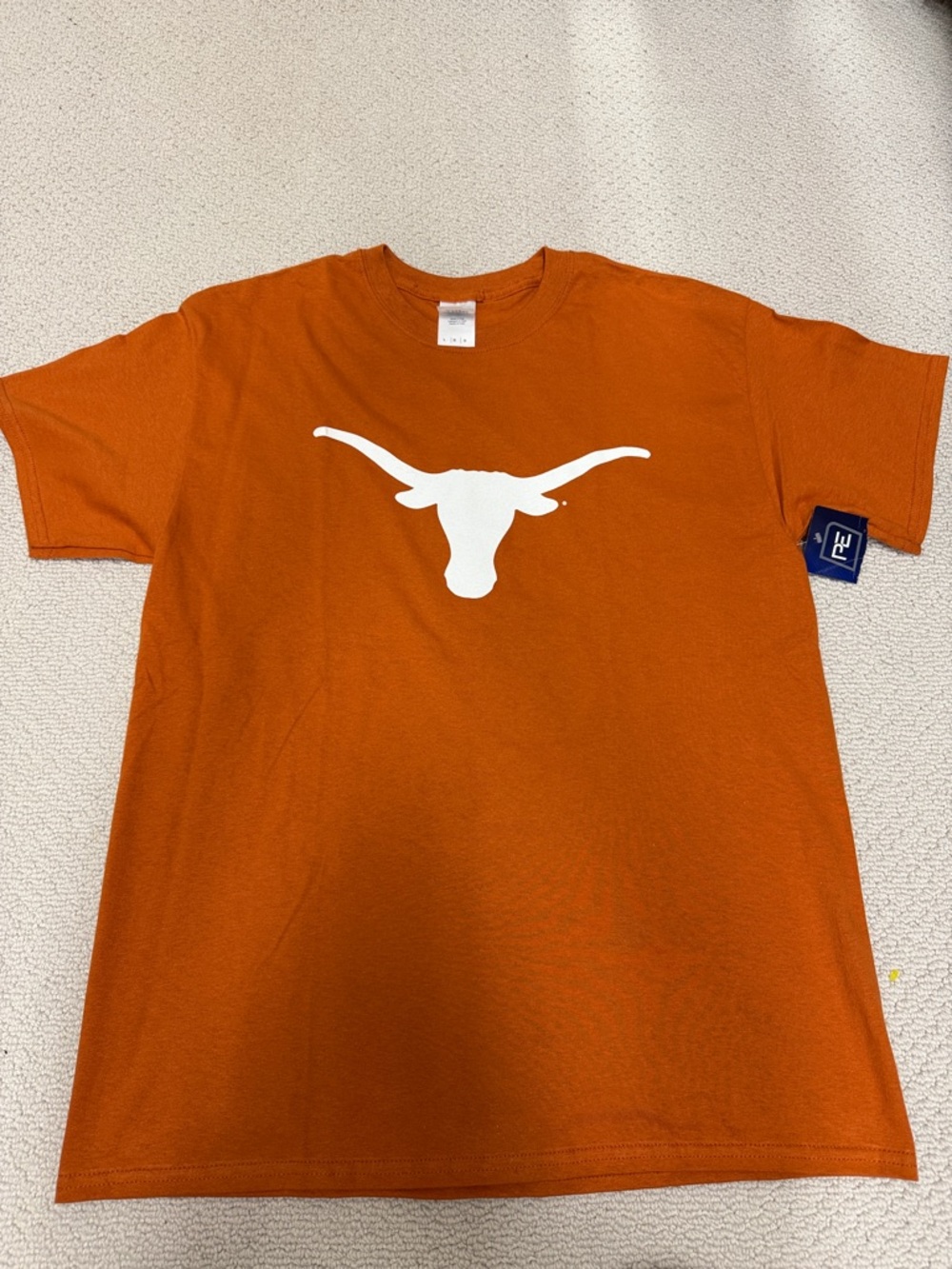 Hanes Orange Tee with White Longhorn Graphic